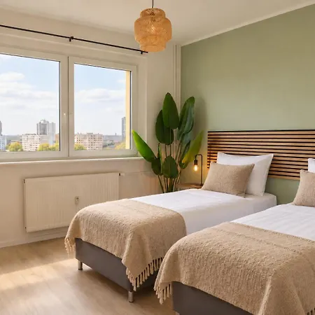 Havn Apartment - 4x Einzelbetten, WaMa, Smart TV, Balkon, Küche, WLAN, 24h Self Check-in Halle (Saale)